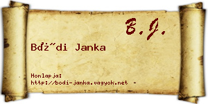 Bódi Janka névjegykártya