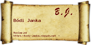 Bódi Janka névjegykártya